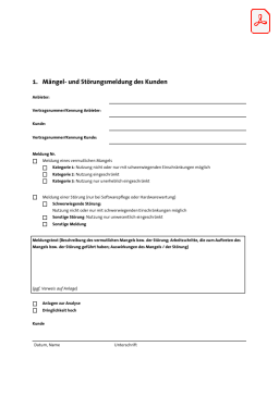 Kundenmeldung